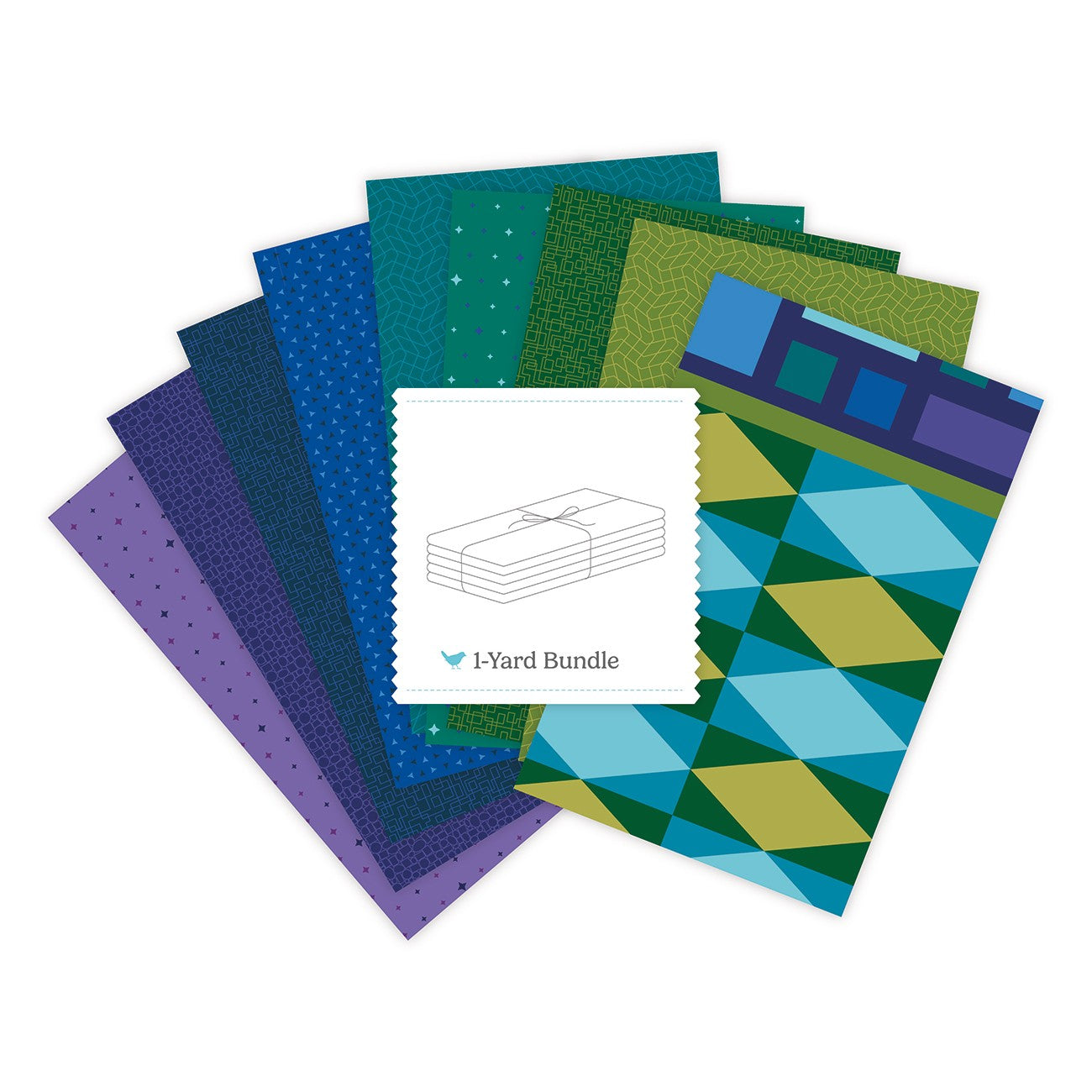Quilt in Color 1 Yard Bundle Sea Glass, 9 Pcs.