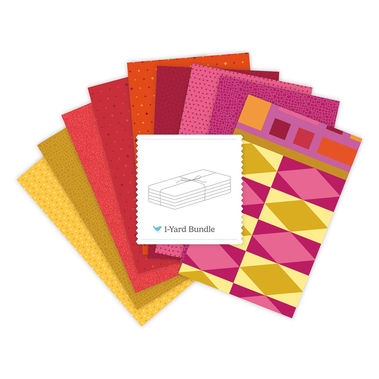 Quilt in Color 1 Yard Bundle Sunset, 9 Pcs.
