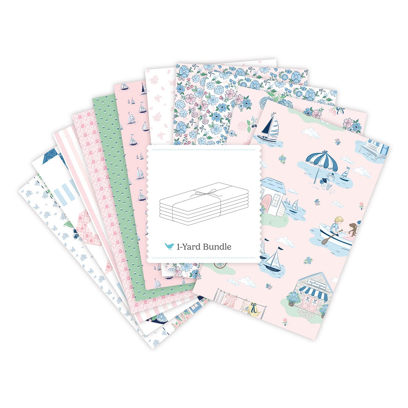 Coastal Dreams 1 Yard Bundle Vintage Pink, 11 Pcs.