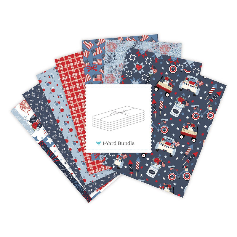 Hooray for the USA 1 Yard Bundle Denim, 8 Pcs.