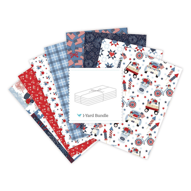 Hooray for the USA 1 Yard Bundle White, 8 Pcs.
