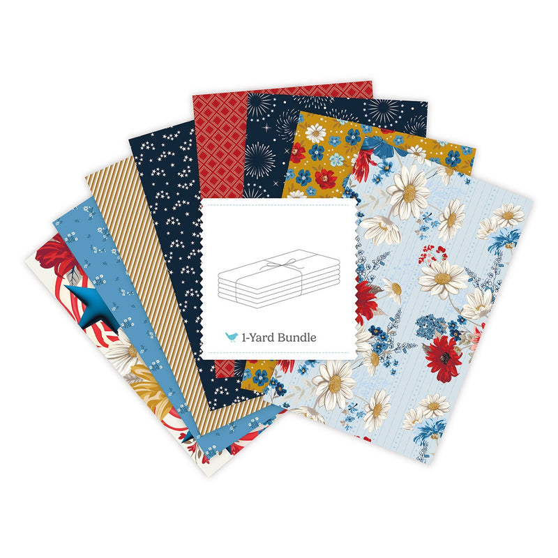 Patriotic Pride 1 Yard Bundle Blue, 8 Pcs.