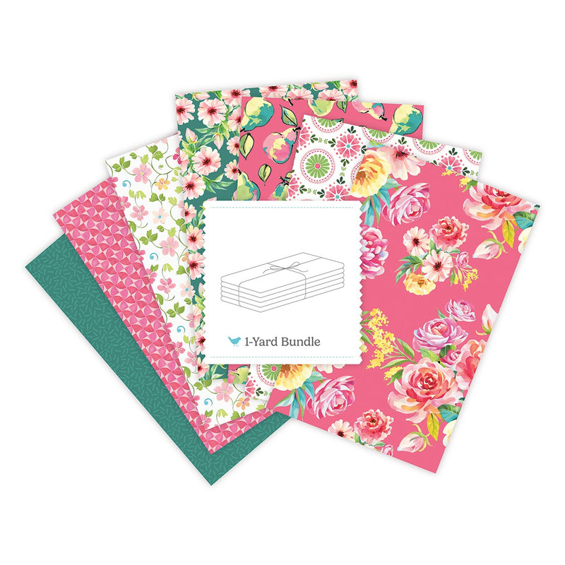Peonies & Pears 1 Yard Bundle Pink, 7 Pcs.