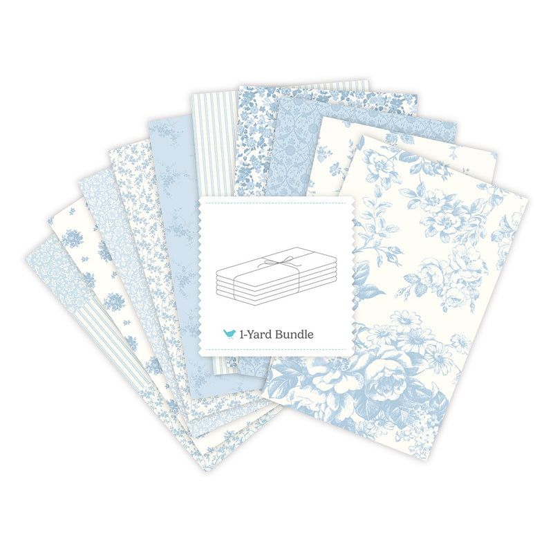 Rosewater Cottage 1 Yard Bundle Blue, 10 Pcs.