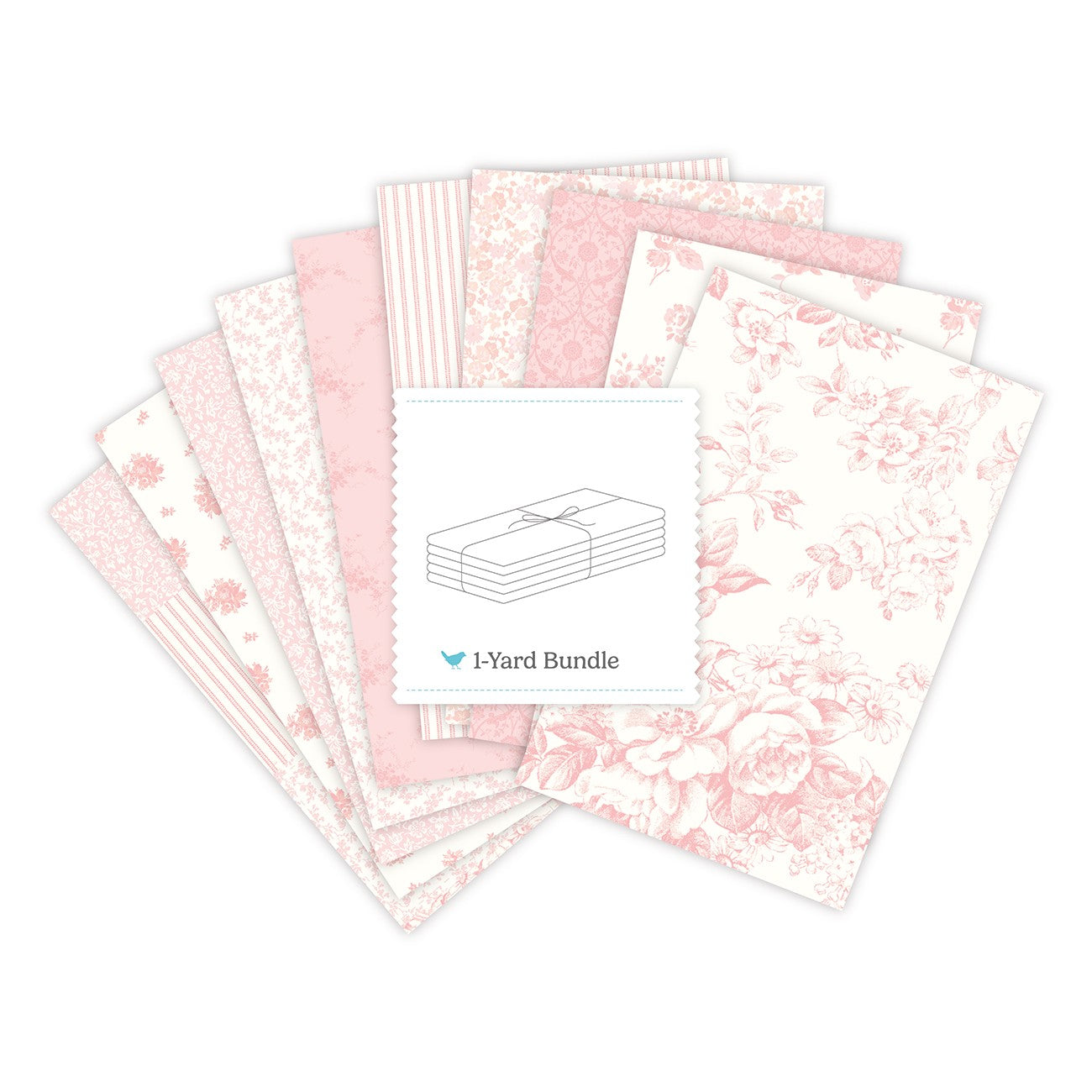 Rosewater Cottage 1 Yard Bundle Pink, 10 Pcs.