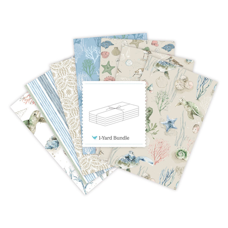 Sea Echoes 1 Yard Bundle Beige, 7 Pcs.