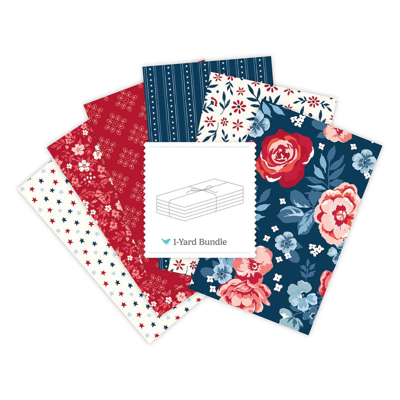 Star-Spangled Garden 1 Yard Bundle Oxford Blue, 6 Pcs.