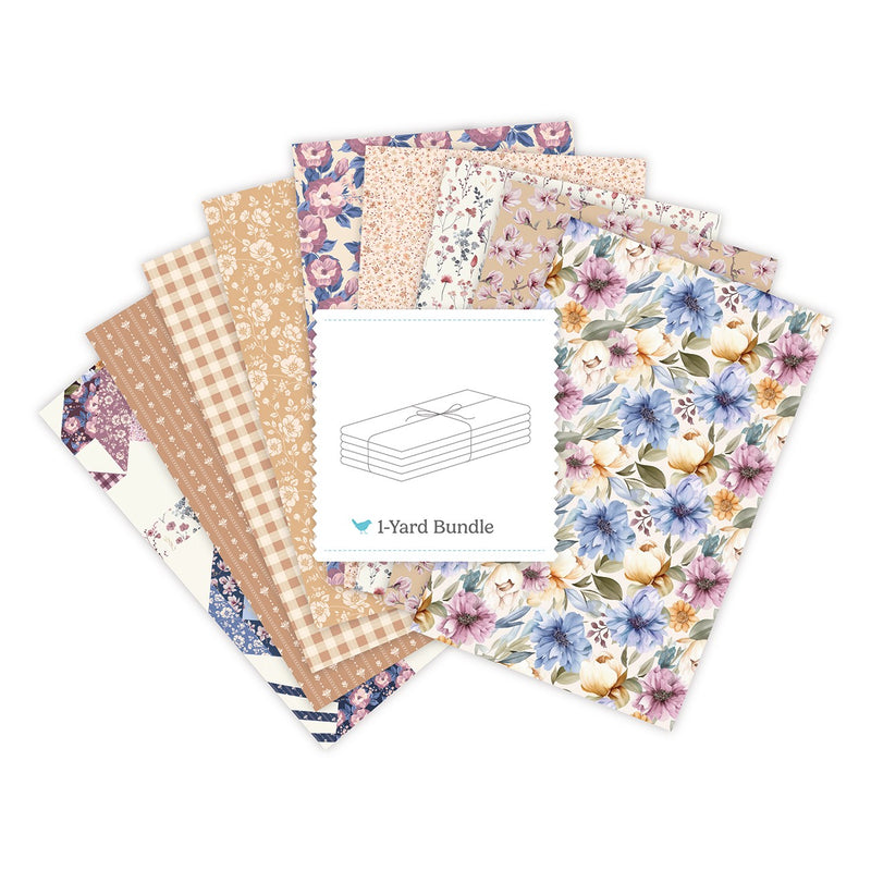 Twilight on the Prairie 1 Yard Bundle Cream, 9 Pcs.