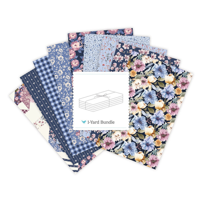 Twilight on the Prairie 1 Yard Bundle Navy, 9 Pcs.
