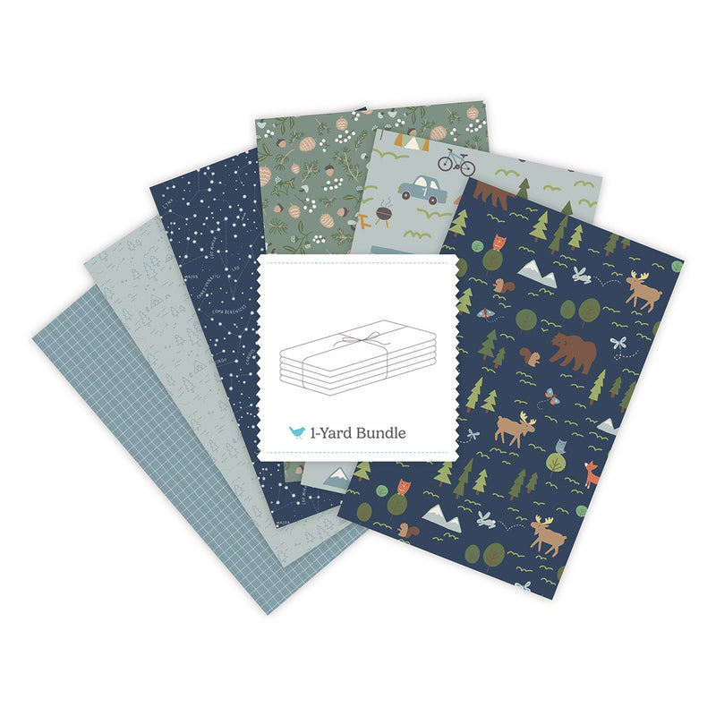 Upper Pines 1 Yard Bundle Navy, 6 Pcs.