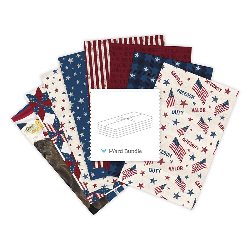 Valor Is Never Forgotten 1 Yard Bundle Cream, 8 Pcs.