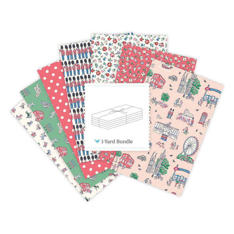 From London, With Love 1 Yard Bundle Peach, 7 Pcs.