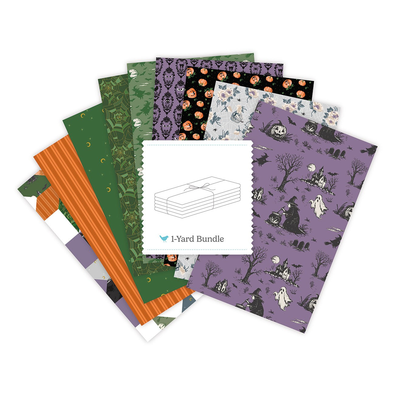 Cobweb Cottage 1 Yard Bundle Purple, 9 Pcs.