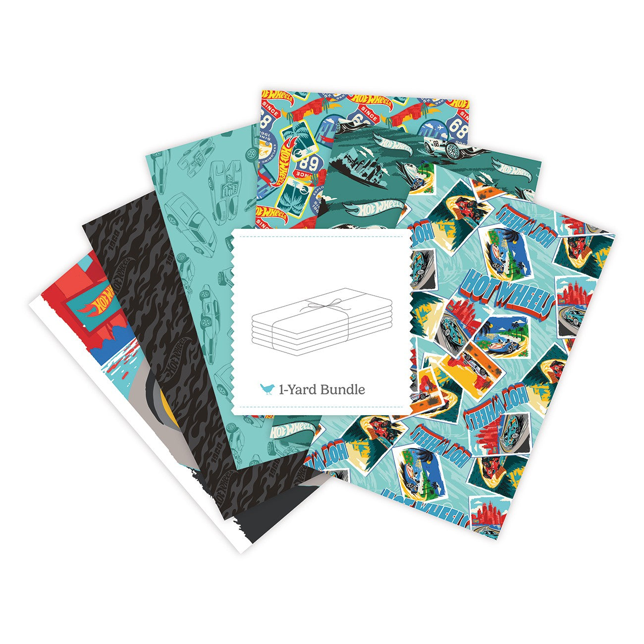 Hot Wheels™ Drive Around the World 1 Yard Bundle Aqua, 6 Pcs.