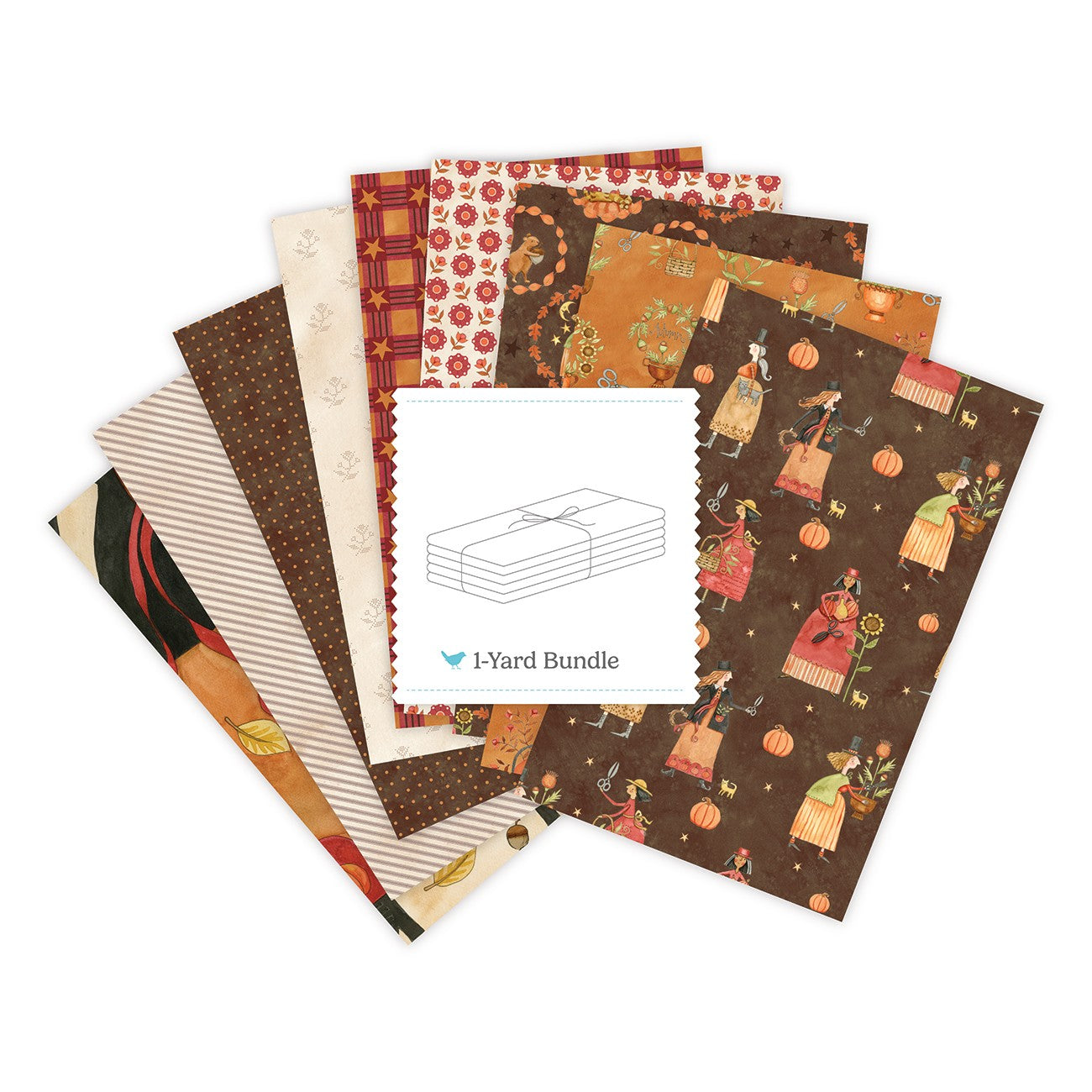 Feels Like Fall 1 Yard Bundle Brown, 9 Pcs.