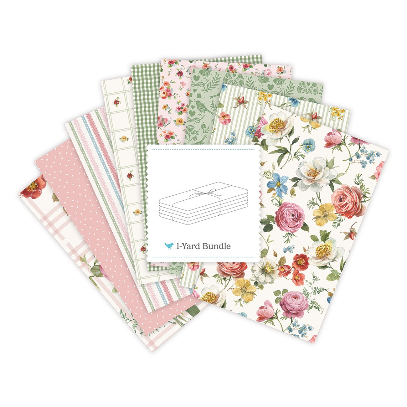 Little Garden Path 1 Yard Bundle Cream, 9 Pcs.