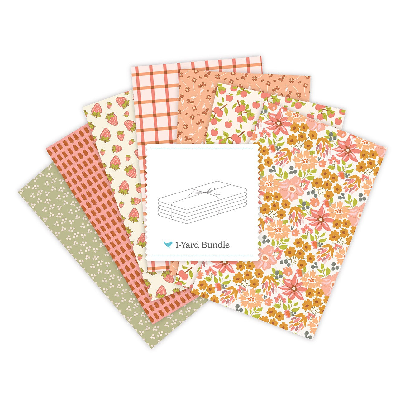 Orchard Blooms 1 Yard Bundle Off White, 7 Pcs.