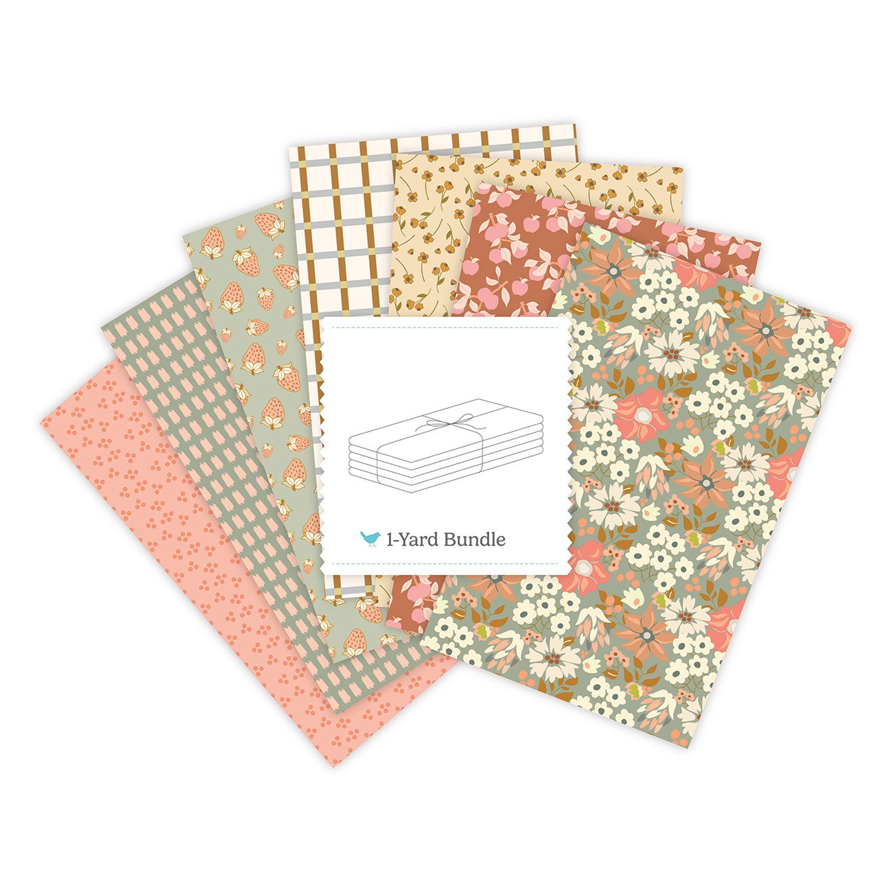 Orchard Blooms 1 Yard Bundle Sage, 7 Pcs.
