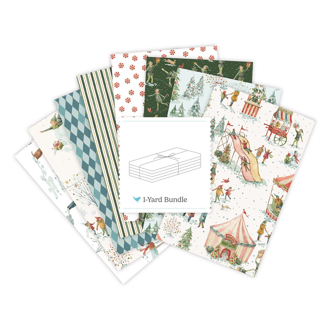 Santa's Fair 1 Yard Bundle Cloud, 8 Pcs.
