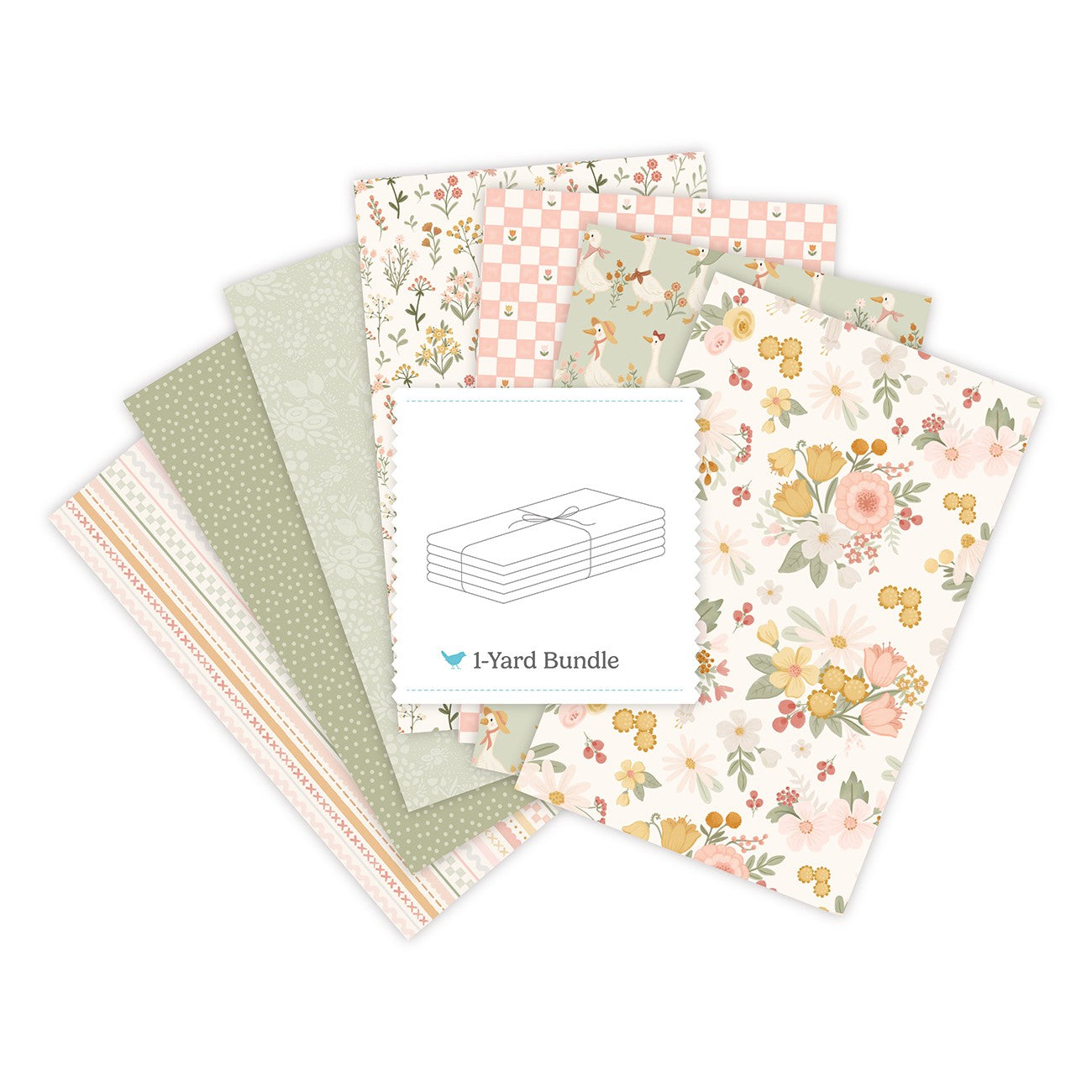 Silly Goose 1 Yard Bundle Vintage White, 7 Pcs.