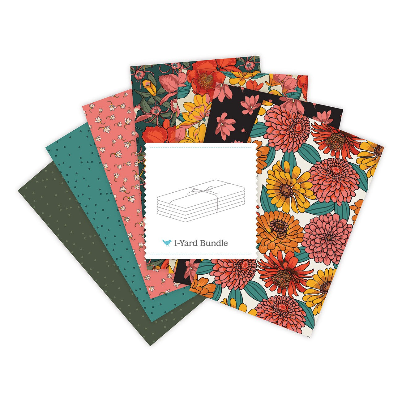 Southern Bloom 1 Yard Bundle White, 7 Pcs.