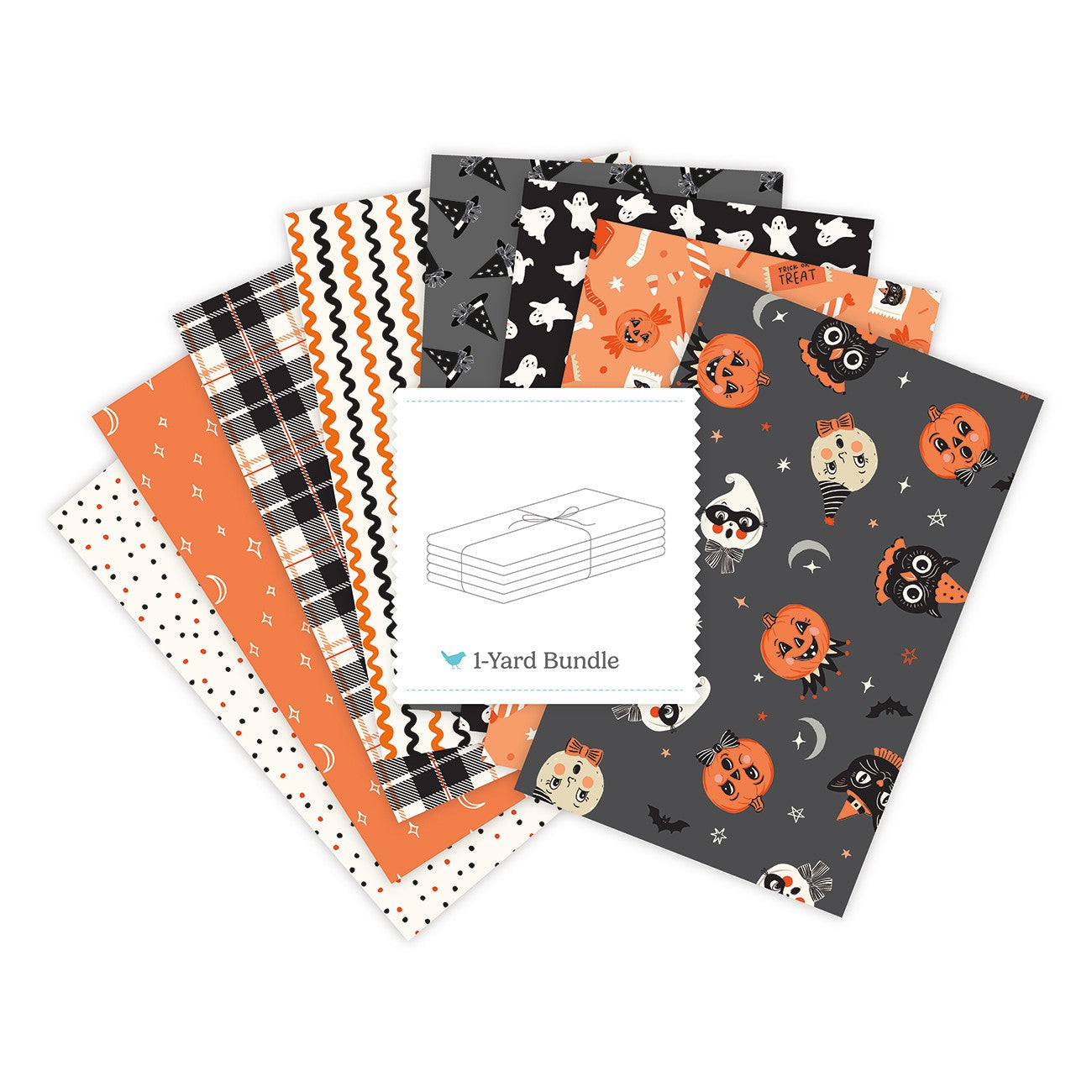 Vintage Boo 1 Yard Bundle Charcoal, 8 Pcs.