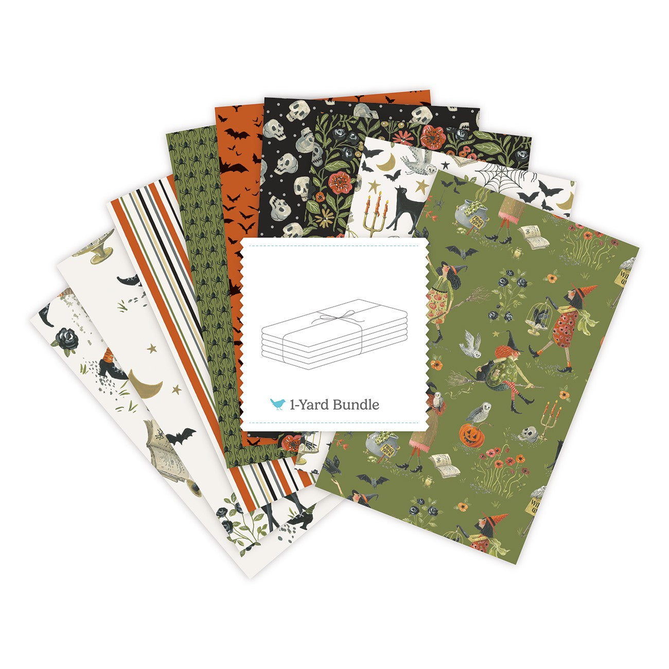 Witchy Vibes 1 Yard Bundle Avocado, 9 Pcs.