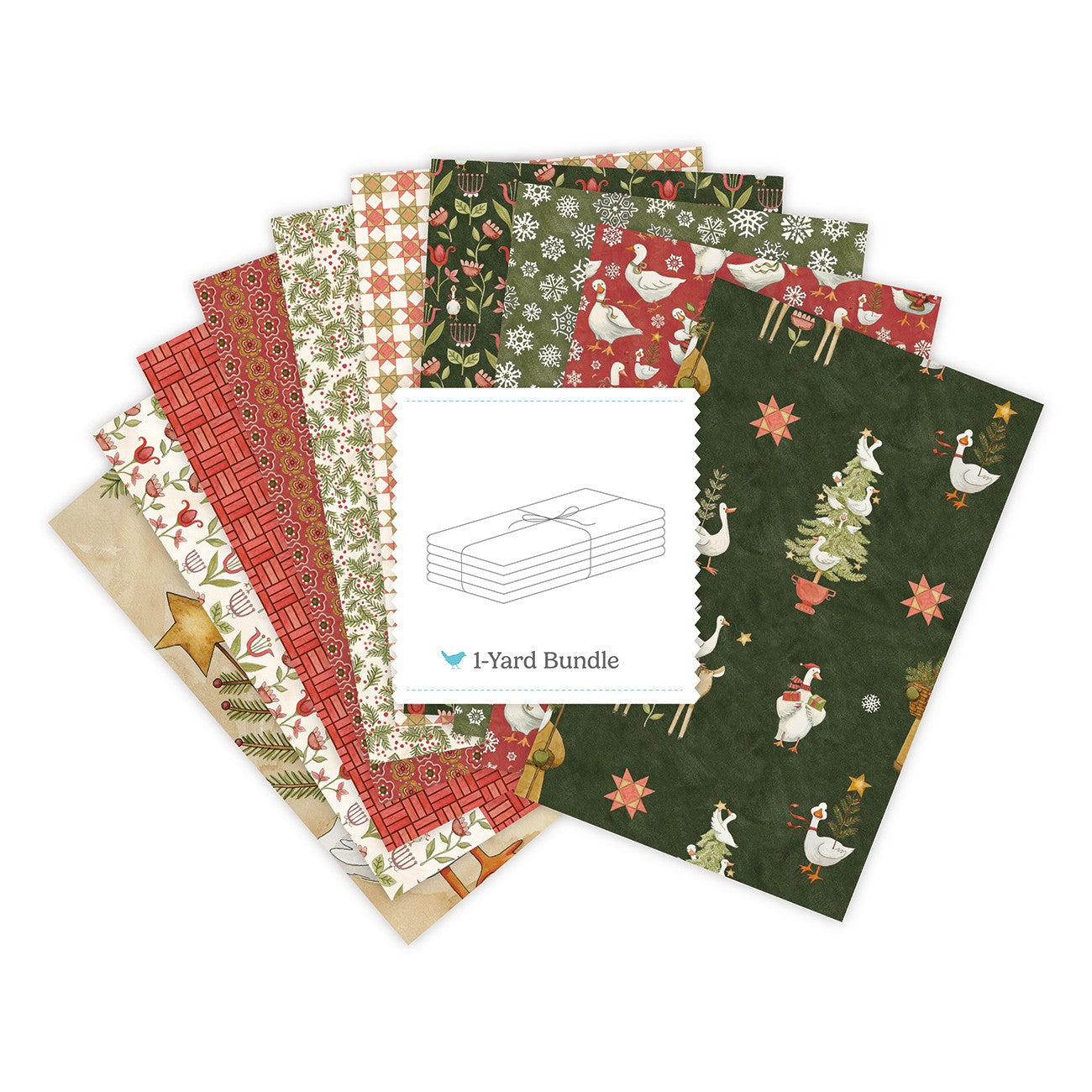 Waddle's Christmas 1 Yard Bundle Timberline, 10 Pcs.