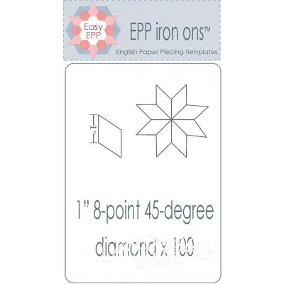 1in 8-point 45-degree Diamond EPP Iron-On x 100
