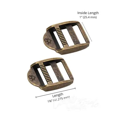 1in Strap Adjuster Antique Brass Set of Two