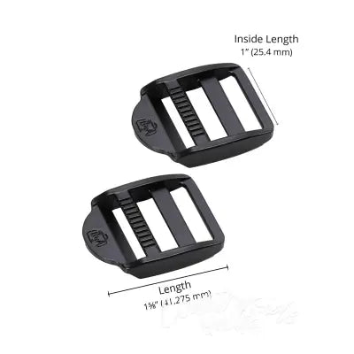 1in Strap Adjuster Black Metal Set of Two