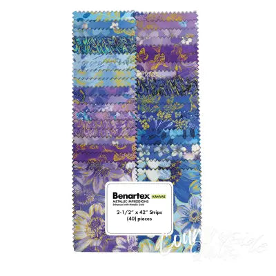 2-1/2in Strips, Metallic Impressions, 40pcs/bundle