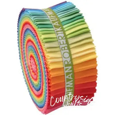 2-1/2in Strips Roll Up Kona Cotton Solids Bright Palette 41pcs