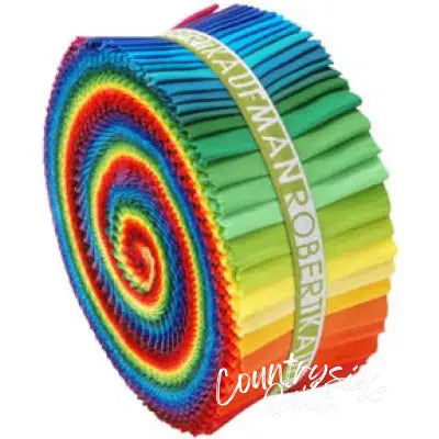 2-1/2in Strips Roll Up Kona Cotton Solids Classic Palette 41pcs