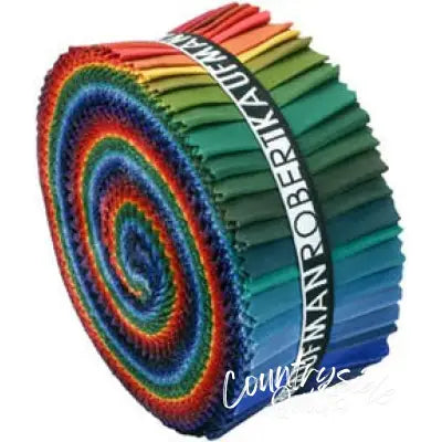 2-1/2in Strips Roll Up Kona Cotton Solids Dark Palette 41pcs