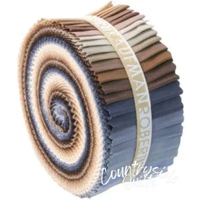 2-1/2in Strips Roll Up Kona Cotton Solids Neutrals Palette 41pcs