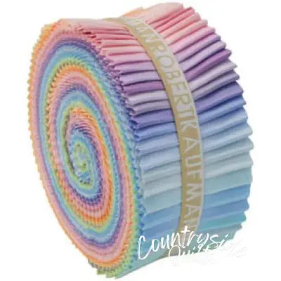 2-1/2in Strips Roll Up Kona Cotton Solids Pastel Palette 41pcs