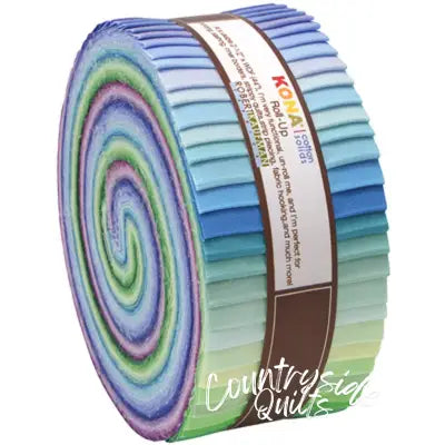 2-1/2in Strips Roll Up Kona Solids Sunset Palette 43pcs