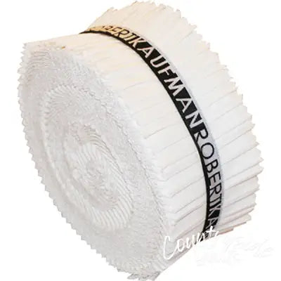 2-1/2in Strips Roll Up Kona Solids White Colorway 40pcs