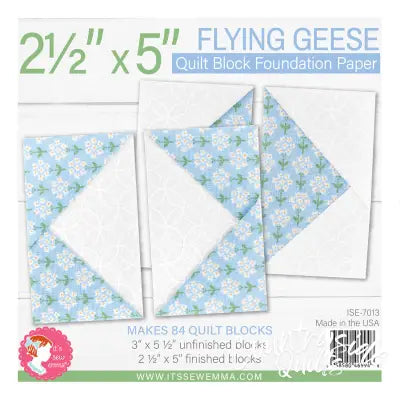 2-1/2in x 5in Flying Geese Quilt Block Foundation Paper