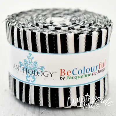 2.5in Strips, Black and White BeColourful, 26pcs/bundle