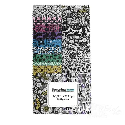 2.5in Strips Black White & Bloom 40pcs/bundle