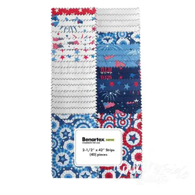 2.5in Strips Celebrate the USA 40pcs/bunde