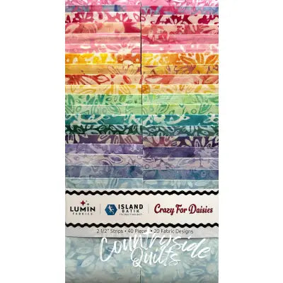 2.5in Strips Crazy for Daisies 40pcs 2 Pieces of Each Print