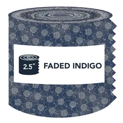 2.5in Strips Faded Indigo