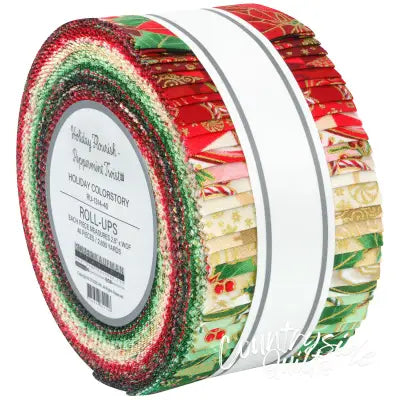 2.5in Strips Holiday Flourish - Peppermint Twist 40pcs