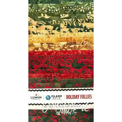 2.5in Strips Holiday Follies 40pcs 2 Pieces of Each Print