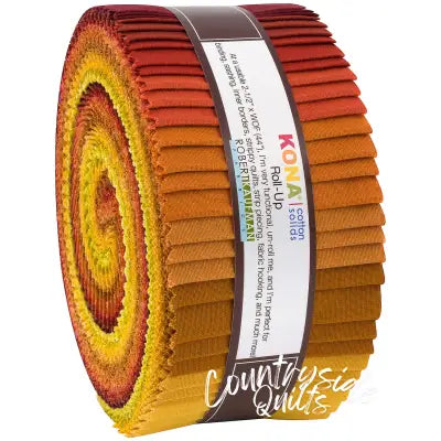2.5in Strips Kona Cotton Autumn Hues Palette, 40pcs/bundle