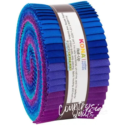 2.5in Strips Kona Cotton Peacock Palette, 40pcs/bundle