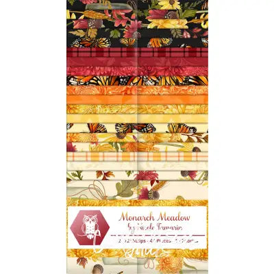 2.5in Strips Monarch Meadow 40pcs 2-4pcs of Each Print